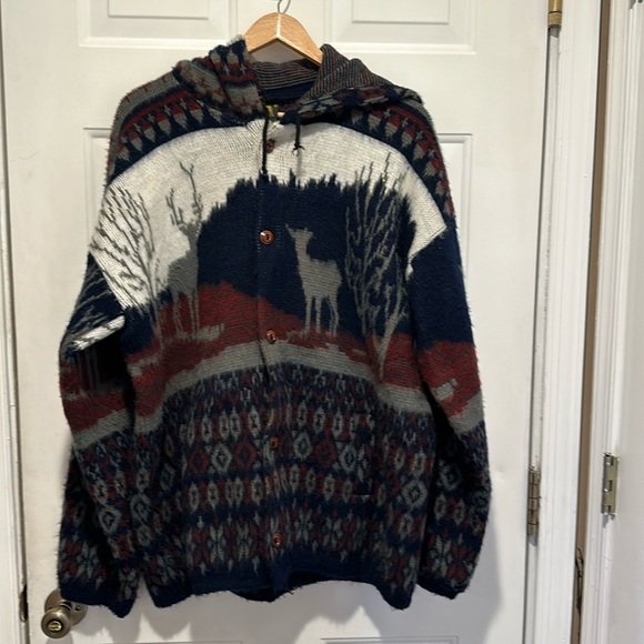 Vintage Wool RUMINAHUI Hooded Sweater Coat